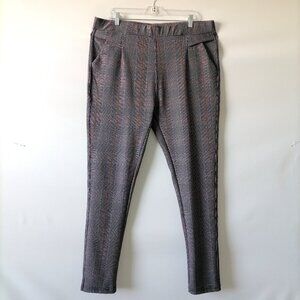 Bae City Womens Gray High Rise Plaid Pull On Skinny Leg Jegging Pants Size 3X